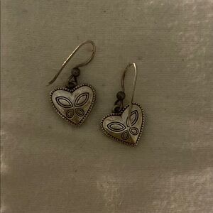 Silver Heart Filigree Earrings